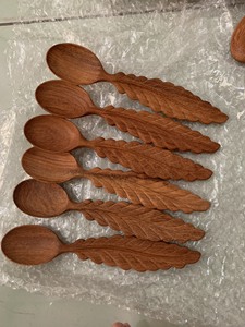 Set de 4 cuillères en bois naturel antiadhésif Ustensiles de cuisine en bois de teck pour la cuisine - Product Image 2