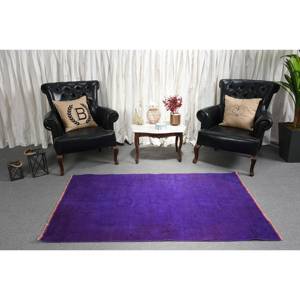 Modern 3.7 X 6.1ft Purple Kilim <b>Rug</b> Turkish Wool and Polyester with Patchwork Design for Living Room or <b>Bedroom</b> - Product Image 1