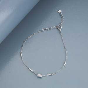 14K <b>Gold</b> and 92.5 Silver <b>Beaded</b> <b>Bracelet</b> Rhodium and <b>Gold</b> Plated with Flower and Key Motif for Gift - Product Image 6