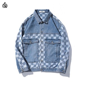 Customized Men's <b>Denim</b> <b>Jackets</b> Stand Collar Front Casual Solid Color Button Long Sleeve <b>Lightweight</b> Waterproof Breathable Winter - Product Image 1