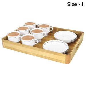 Set de 3 plateaux de petit-déjeuner multifonctionnels en bambou réutilisables pour les hôtels, les restaurants et les ustensiles de cuisine. - Product Image 5