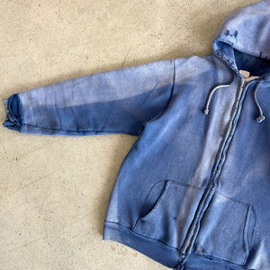 Vêtements Hommes Heavy Weight Vintage Hoodie Sweatshirts Distressed Waffle Hoodie Hommes Streetwear Boxy Zip up Hoodie - Product Image 5