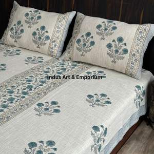 Venta al por mayor de colchas de algodón Handloom Colchas de lino de algodón impresas bloque de mano - Product Image 6