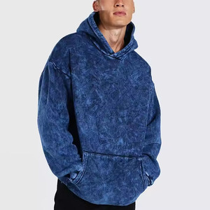 Meilleure vente confortable et élégant 100% coton pull à capuche surdimensionné Logo personnalisé brodé motif imprimé lavage à l'acide sweats à capuche - Product Image 1