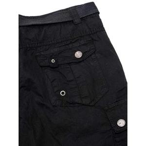 Short Cargo Confortable pour Homme Noir en Coton Bio Super Dry avec Six Poches Motif Solide Tendance - Product Image 5