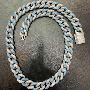 Vente chaude 14mm 925 Sterling Silver Moissanite Prêt Stock Cubain Lien Hip Hop Fantaisie Diamant Cubain Lien Chaîne - Product Image 3