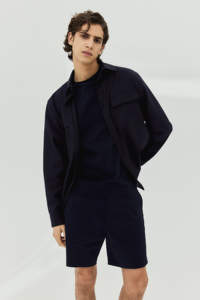 2025 nouveautés Polyester Shorts mode Chino coton Shorts cordon taille élastique Gym bleu marine couleur Shorts pour hommes - Product Image 3