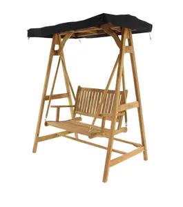 Teak swing chair for garden furniture made from solid wood