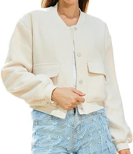 Vestes universitaires en laine pour femmes, style fashion, avec design personnalisé, vestes universitaires courtes pour filles - Product Image 1