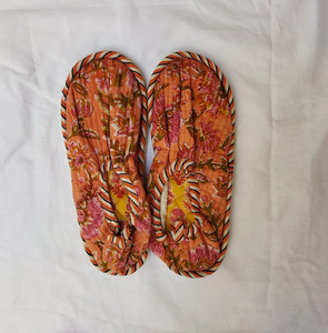 Zapatilla acolchada de algodón con estampado de bloque de mano para el hogar, Hotel y ropa de playa, edredón Unisex colorido, suela antideslizante, zapatos de zapatilla - Product Image 5