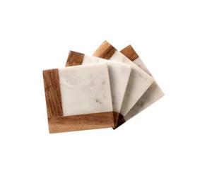 ที่รองแก้วไม้ทำด้วยมือทำจากไม้เรซิ่นที่รองแก้วที่ทันสมัย - Product Image 1