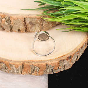 แหวนเงินสเตอร์ลิง925หรูหราพร้อมอัญมณีลาบราดอไรต์แบบหลวม - Product Image 3