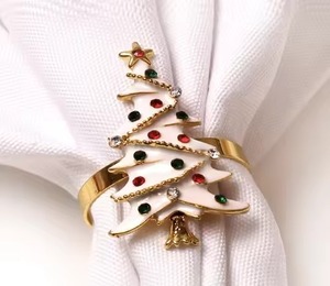 Rond de serviette en métal moulé d'aluminium fini d'or de conception de noeud et anneaux de tissu de serviette de forme - Product Image 3