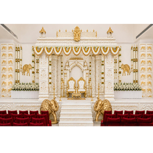 Elegante Decoración de Mandap de Fibra de Vidrio con Temática del Templo Divino Tirupati para Ceremonias de Boda Hindúes - DST EXPORTS Proveedor Mayorista - Product Image 1