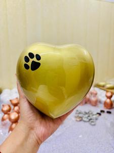 Urna de cremación para mascotas dorada de aluminio de estilo americano con suministros funerarios con estampado de Pata Negra - Product Image 4
