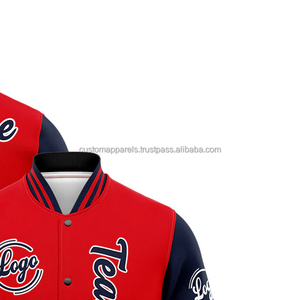 Chaqueta Varsity personalizada con cuello levantado de lana y cuero, bordado frontal de material, ropa de identidad con el logotipo del equipo de la Logo-MCACVJ-202 - Product Image 4