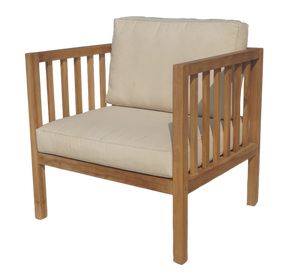 Premium Moderne 1 Places Bois de Teck Lounge Fauteuil Simple Patio Jardin Piscine Plage Canapé Ensemble avec Rotin pour Balcon Usage Extérieur - Product Image 2