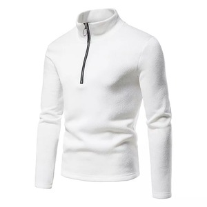 Ropa de calle de lujo para hombre, sudadera con media cremallera, forro polar de algodón grueso, tacto suave, diseño elegante, fábrica de bordado personalizado OEM ODM - Product Image 5