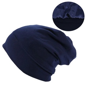 Gorros forrados de satén para mujer, gorro de satén elástico de algodón de bambú para hombre, gorro de noche de seda para dormir, gorro para la cabeza - Product Image 5