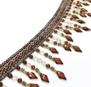 Beaded Tassel Fringe Trim Drapery, Upholstery, <b>Pillows</b>, Home Decor - Product Image 1