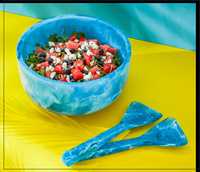 Saladekom Mooi fruitpatroon Ovaal keukengerei Handgemaakte epoxyhars Kleurdoos Cartoon Party Babykom Veilig en waterdicht