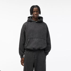 Ventes en gros de sweats à capuche 100% coton pour hommes, logo personnalisé vierge, haute qualité, streetwear surdimensionné, tissu polaire ODM imprimé à capuche - Product Image 1