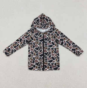 Sweat à capuche polo à manches longues pour bébés garçons et filles, motif camouflage de chasse du Sud, avec poches zippées - Product Image 4