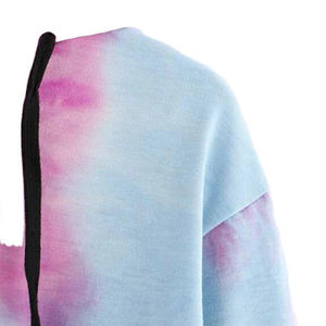 Tie Dye imprimé à capuche femmes automne hiver nouveau Design Street Style Tie Dye recadrée à capuche et survêtement ensemble pour les femmes - Product Image 3