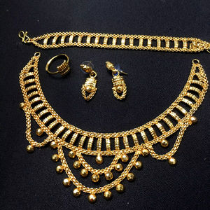 Classic 24K Gold Plated Vintage Fashion Copper <b>Set</b> Comoros Mayotte Necklace Earrings <b>Bangles</b> USA France Style Jewelry <b>Sets</b> - Product Image 1