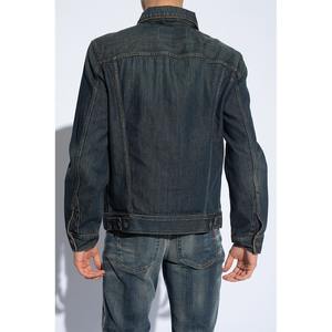 Chaqueta vaquera de calle para hombre, diseño OEM, pantalones vaqueros desteñidos al sol desgastados con bordado de diamantes de imitación, chaqueta de moda para hombre - Product Image 5