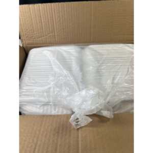 ProTakeOut [7.5 X 7.5 X 2.5 Pulgadas] Contenedores Blancos de 1 Compartimento con Cierre Deslizante Central, Paquete de 150, Duraderos, Ecológicos, de MFPP - Product Image 1