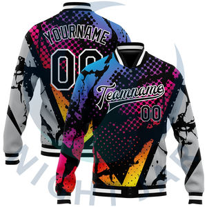 Chaqueta universitaria de béisbol personalizada de alta calidad de fabricante OEM para hombre, chaqueta universitaria de manga de lana bordada, destacada calle principal de invierno - Product Image 1