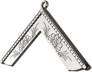 Collier de bijoux maçonniques en argent - Bijou d'orateur, collier de bijoux d'orateur, couleur argent, métal, laiton - Product Image 3