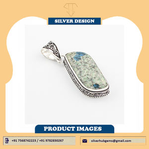 K2 hecho a mano Vintage Boho sólido plata esterlina fina colgante mujer jaspe piedra colgante hecho a mano con amor - Product Image 2