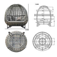 Chaise Egg pour l'extérieur Style moderne Matériau en rotin Cage de loisir Canapé-lit Mobilier d'extérieur Style nordique
