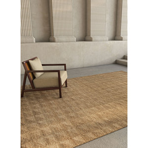 Alfombras de Lana Tejidas a Mano Hula Beige y Marrón con Patrón Geométrico AKWH-1001 para Uso Doméstico - Product Image 6