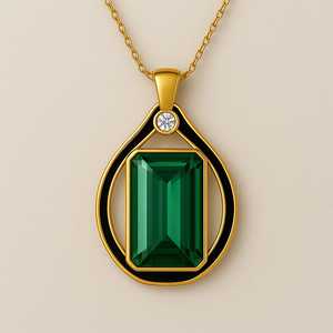 จี้เพชรเม็ดเล็กสีทอง14K ทำด้วยมือชุบโรเดียมประดับพลอยพลอยอัญมณีอัญมณีอัญมณีสำหรับทั้งชายและหญิงเครื่องประดับสำหรับงานแต่งงาน - Product Image 2