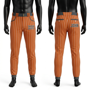 Pantalon de baseball pour homme en polyester et élasthanne 260 GSM de qualité supérieure, vert fluo, coupe athlétique, panneaux cousus, logo personnalisé imprimé, vêtements de sport - Product Image 2