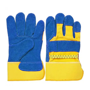 Guantes de trabajo de cuero de vaca de seguridad laboral de protección de mano de construcción de impacto de jardín para hombres a la venta - Product Image 6
