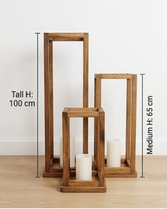 Juego de Faroles Cuadrados de Madera, Decoración para el Hogar - Product Image 5
