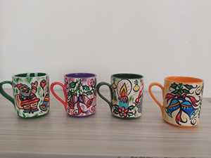 DAFNI BIG PAZAR Taza de Cerámica con Relieve 3D Personalizada, Hecha a Mano, Pintada a Mano, con Diseño de Frutas, Apta para Lavavajillas y Microondas, Caja de Regalo - Product Image 5