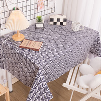 Nappe de protection de table en PVC motif vague Seigaiha, imperméable, pour salle à manger et cuisine, fournisseur en gros d'usine OEM