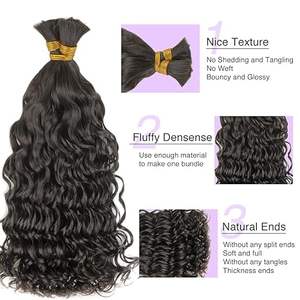 Extensiones de Cabello Trenzado Boho Más Vendidas, 100% Cabello Humano Rizado, Cabello Virgen al Por Mayor para Trenzas, Extensiones de Cabello Rizado con Ondas de Agua - Product Image 5