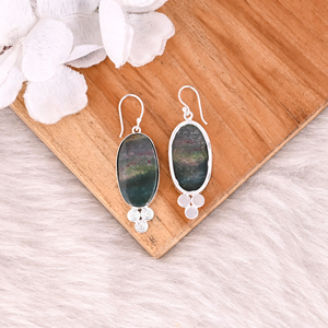 Handmade Classic Style Silver Plated Brass <b>Earrings</b> Blood Agate Gemstone Dangle <b>Earring</b> <b>Long</b> Oval <b>Earring</b> Wholesale Manufacturer - Product Image 4