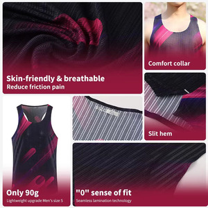 Camiseta Deportiva Ligera Personalizada al por Mayor para Hombre, Sublimada, de Secado Rápido, sin Costuras, para Maratón, Tejido Transpirable - Product Image 4