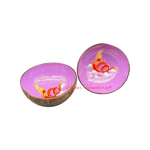 Ensemble de bols de noix de coco en laque jetable de qualité supérieure artisanat en plastique coloré de style moderne écologique Vietnam meilleur prix pour les pâtes - Product Image 6