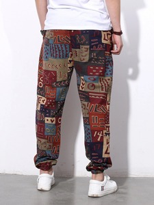 Pantalons de jogging décontractés à taille mi-haute, tendance, service OEM personnalisé, pour hommes, couleur unie, 100% coton lavé - Product Image 2