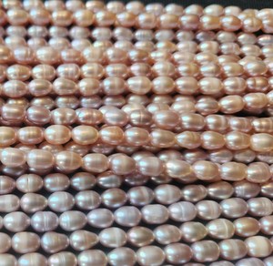 Indian Cultured Freshwater Rice <b>Pearl</b> Beads <b>Loose</b> Untreated Strands for Jewelry Making Optical Color Change Effects White - Product Image 1