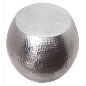 Mesa auxiliar de tambor redondo de acero inoxidable Art Deco de lujo para uso en exteriores Función de jarrón de mesa - Product Image 1