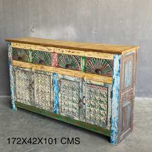 Handmade <b>Rustic</b> Wooden <b>Cabinet</b> for Home Bar or Living Room Solid Wood Indoor Furniture - Product Image 4